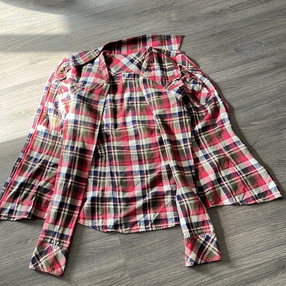 Plaid true religion XS zip up shirt - Picture 3 of 6